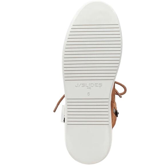 J/Slides NYC Torrie Brown Women Winter Boot Sz 8.5 Suede Faux Fur Waterproof New - Picture 6 of 7